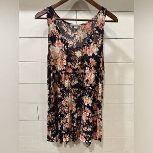 American Eagle Floral Boho Sleeveless Tunic Top- size medium